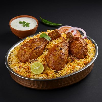 Biryani Rice + 2pcs Chicken Kabab + Raitha